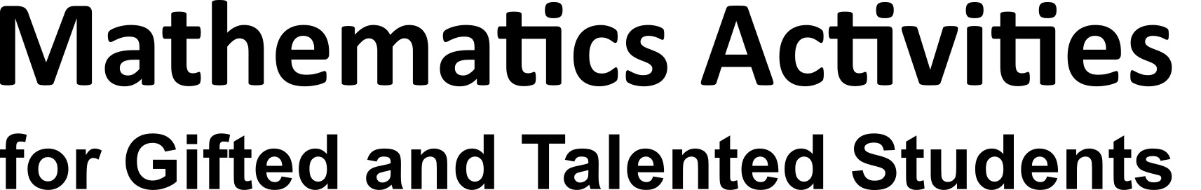 Mathematics Activities